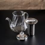 Elegant Glass Teapot with Stainless Steel Infuser & Crystal Knob