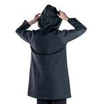 Women's loose hooded tunic with drawstrings