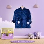 Girls Hooded Fluffy Sleeves Jacket 