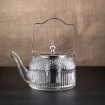 Elegant Glass Teapot with Stainless Steel Infuser & Handle
