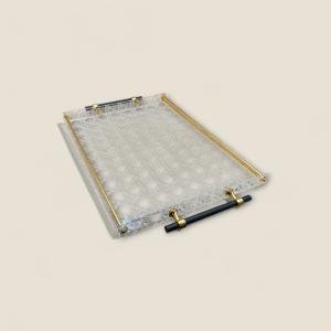 Acrylic Tray with Gold & Black Handles