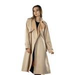 Two Tone Long Belted Trench Coat