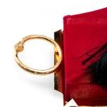 Luxury Indian pastry tray with nail handle Cartier-style, cotton fabric cover