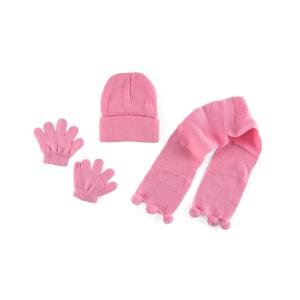 مجموعة شتوية دافئة 3 في 1: قبعة، وشاح، وقفازات محبوكة للأطفال