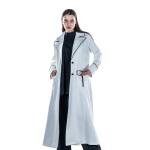 White long belted raincoat