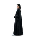 Elegant Flowing Open-Front Abaya with Wide Sleeves