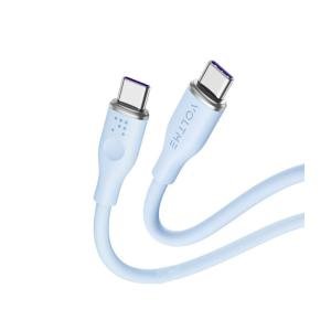 كابل Voltme Powerlink Moss Liquid Silicone – تايب سي إلى تايب سي (5A / 1M، 100 واط) بشريحة Emarker – أزرق