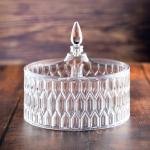 Elegant Crystal Candy Bowl with Decorative Secure-fit Lid