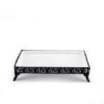 Ornate Rectangular Porcelain Serving Tray with ornate legs