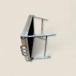 Silver Mirror Tray with Geometric Frame