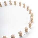 Round Acrylic Tray with Wooden Bead Border