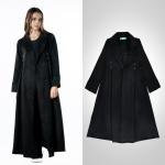 Women's long winter suede coat