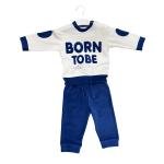 Baby Two-Piece Outfit Set – “Born To Be Cute” Shirt & Pants