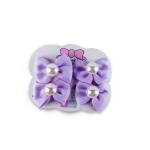 Girl's Elegant Ribben Bow Hair Clip with Pearl Center