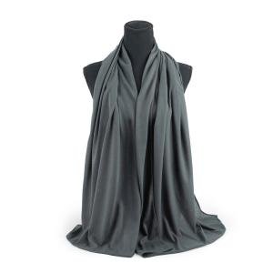 Chiffon and Cotton Scarf with Fine Stitch Edges - Green