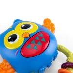 لعبة شخشيخة للأطفال على شكل بومة مع حلقات للتسنين