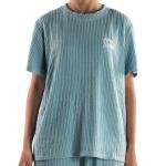 طقم ملابس منزلية بنقشة مضلعة تطريز على الصدر وقصة مريحة راحة وأناقة في كل لحظة