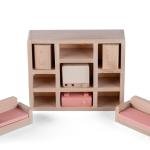 Mini Wooden Dollhouse Lounge Room