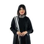 العباية الكلاسيكية السادة بياقة لونين وأكمام كيمونو