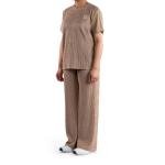 طقم ملابس منزلية بنقشة مضلعة تطريز على الصدر وقصة مريحة راحة وأناقة في كل لحظة