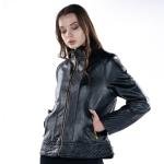 جاكيت نسائي من الجلد فاخر مبطن أنيق بلمسة جريئة
