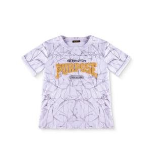 تيشرت ماربل فاد بتصميم باتشورك من الشينيل الناعم مع كتابة فايث