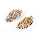 مشبك شعر مستوحى من الأوراق بأحجار الراين والكريستال