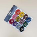 Round Colorfull Plastic Hair Claw Clips Set of 12pcs