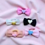 Elastic bow hair ties Heart Center Bows Design