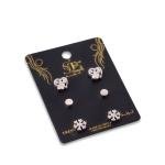 Artificial Snowflake, Butterfly Heart & Minimalist Stud Earring Set
