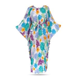 فستان قفطان استوائي بنسج مطوي