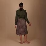 Ladies MANTOUS  Midi Dress with Printed Pleated Skirt