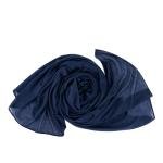 شال شيفون وقطن بحواف خياطة دقيقة - كحلي