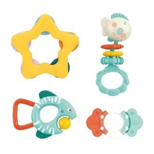 HUANGER Baby Rattles Set  4pcs set Ocean and Shapes Theme