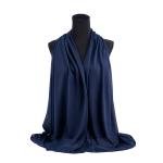 شال شيفون وقطن بحواف خياطة دقيقة - كحلي