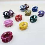 Round Colorfull Plastic Hair Claw Clips Set of 12pcs