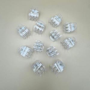 مشابك شعر صغيرة شفافة تصميم مربع للإمساك مجموعة من 12 قطعة