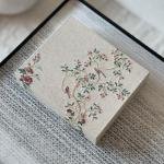 Embroidered Canvas Box – Floral Vine Design