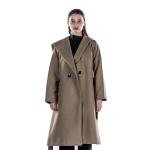 Women's Drop Shoulder Belted Hooded Overcoat 