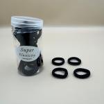 رابطات شعر سوداء فائقة المرونة أشرطة قماشية ناعمة داخل علبة شفافة