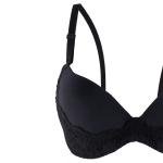 Lace Trim Padded Underwire Bra & Sheer Lace Bikini Set