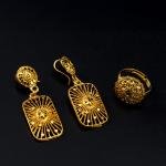 Artificial Vintage Sunburst Filigree Statement Jewelry Set