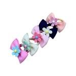 Elastic bow hair ties Flower Center Bows Design