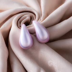 Artificial Pearlescent Pastel Pink Waterdrop Eearings