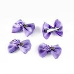 Girl's Elegant Bow Hair Clip with Rose Embellishment