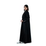 Elegant Blazer-Inspired Abaya with double-breasted silver buttons and a structured lapel