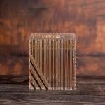 Golden-Tinted Square Acrylic Tissue Box with Geometric Design