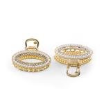 Oval Pearl & Rhinestone Hair Claw Clip Set