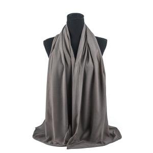 شيلة من القطن والشيفون بحواف خياطة دقيقة - أخضر رمادي