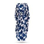 Tropical Fern Pleated Kaftan Dress – Belted Maxi Style